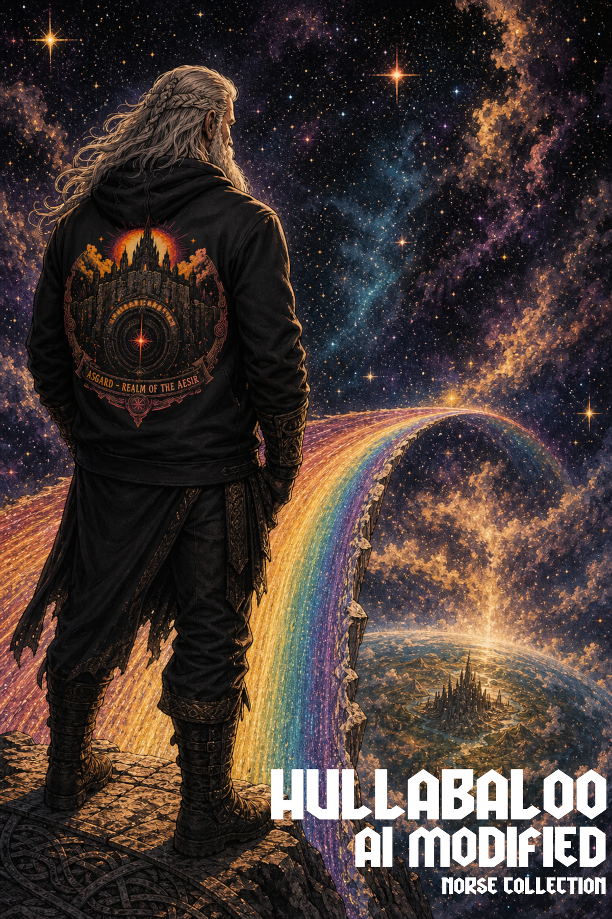 Asgard Hoodie – Nordic Mythologie Print | Hullabaloo AI modified