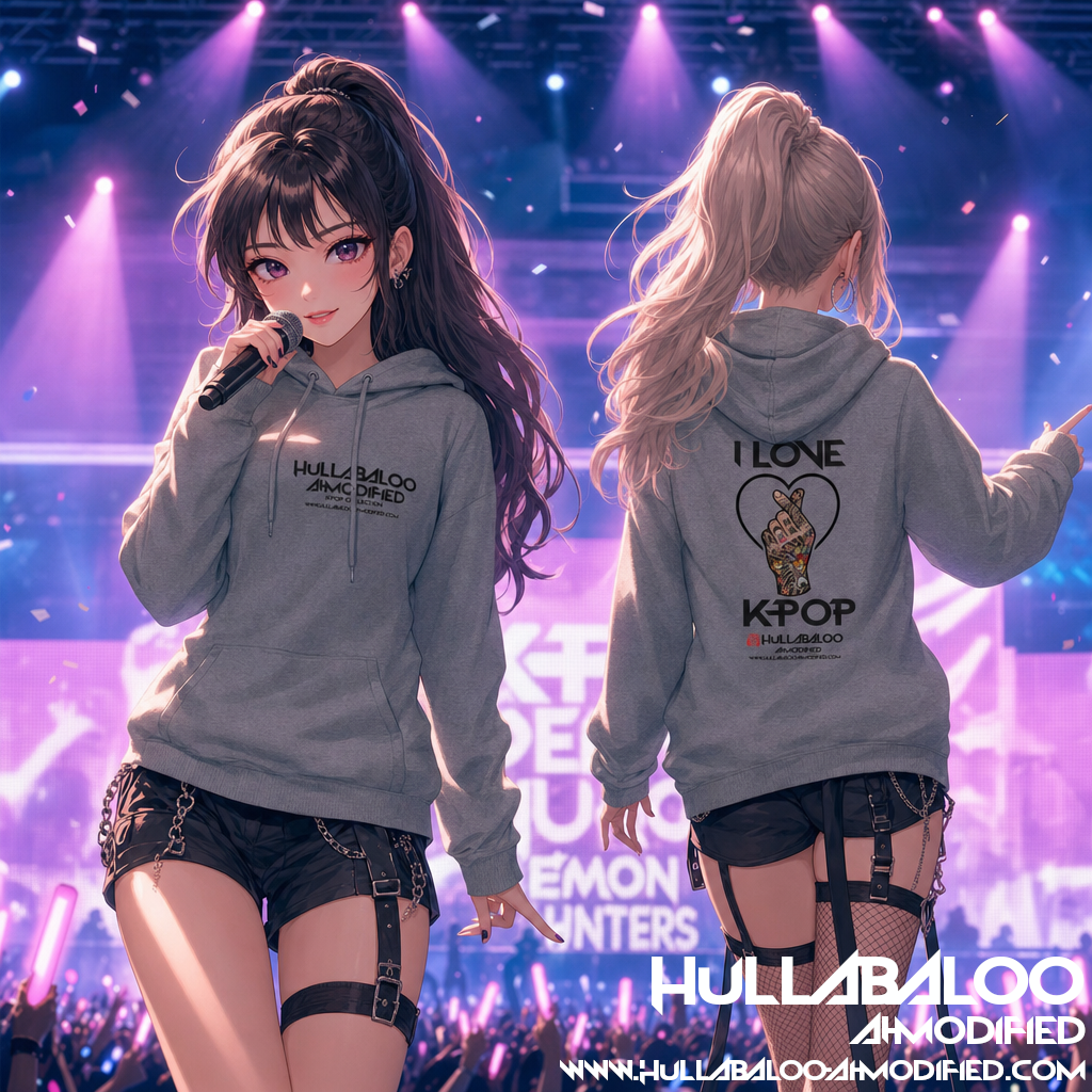 Hullabaloo AI-modified - I Love K-Pop Hoodie – Soft, Stylish, and Inspired by K-Pop