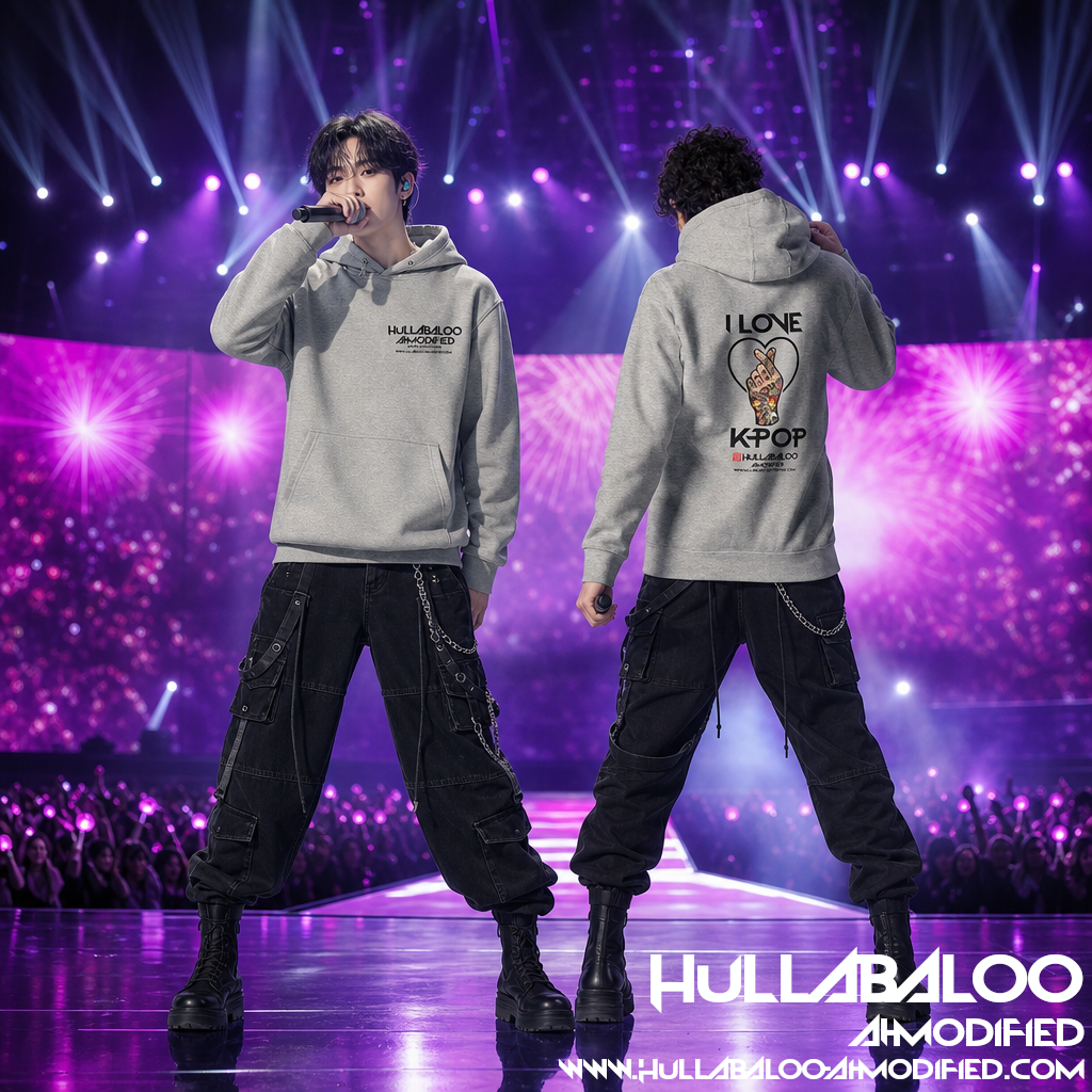 Hullabaloo AI-modified - I Love K-Pop Hoodie – Soft, Stylish, and Inspired by K-Pop