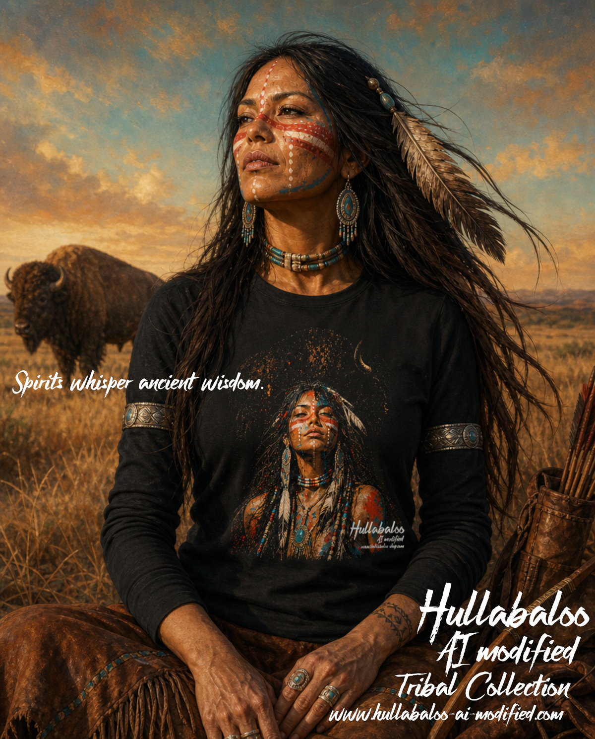 Rebellion Wears Feathers – Native American Long Sleeve Tee | Tribal Collection