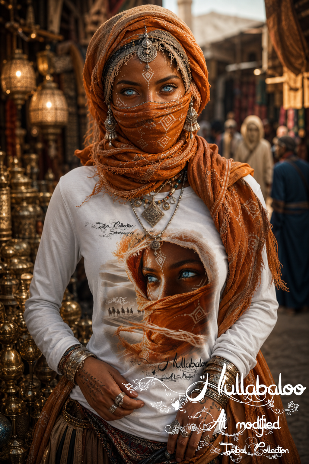 Scheherazade Tribal Collection Long Sleeve Tee – Arabian Nights 1001 Stories Graphic T-Shirt, 100% Airlume Combed Ring-Spun Cotton, Unisex Storytelling Apparel